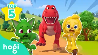 [TOP5] 😨Roar! Dino Special🦖｜Learn Colors and Sing Along with Dinosaurs｜Boo Boo Song｜Hogi Pinkfong