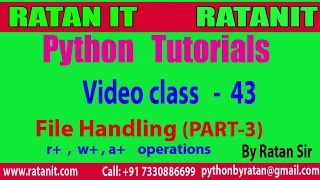 Python Tutorial class-43 File Handling Part-3 By Ratan sir