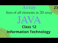 Sum of all elements in 2D array in java class 12 information technology term 2