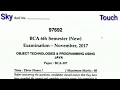 BCA 6th SEM Object technologies and programming using java exam paper Nov 2017