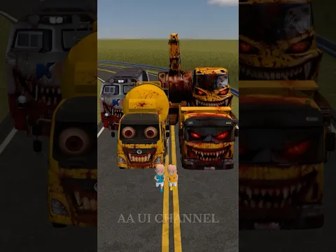 Upin Ipin dikejar Truk Molen, Excavator, Kereta Api KAI Terbengkalai‼️😱