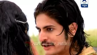 jodha jumps into a pond faces wrath of akbar