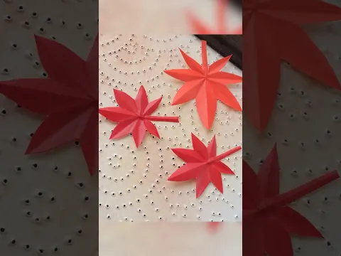 目打ちで穴あけ！リフレッシュアート 折り紙もみじ編🍁 #切り絵 #秋の装飾 #落ち葉 #紅葉