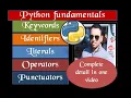 Python Fundamentals Tokens Literals Operators