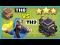 Ultimate Town hall 8 vs Town hall 9 attack strategy how to 3 star max th9 with th8 troops