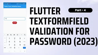 Flutter Password validation Form validation Textfield validation Part-4 2023
