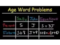 Age Word Problems In Algebra - Past Present Future
