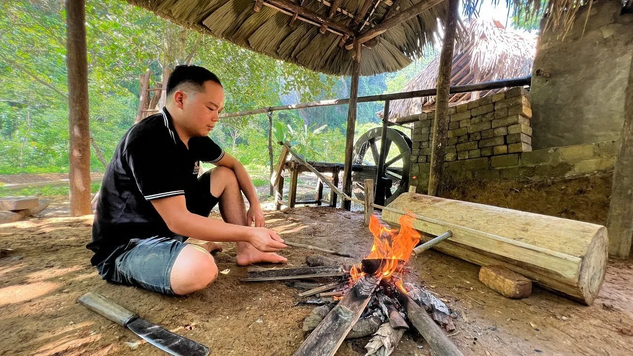Primitive Skills: 1825 days leave the village and go to the forest live with challenge (full video)