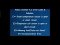 Voltas Tata Inverter Split AC Error Codes E1 E2 E3 E4 E5