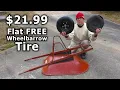 Fix Wheelbarrow Flat Tire with 22 SOLID Rubber Wheel