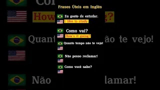 Frases úteis e curtas em Inglês pra conversação. Learn English and Portuguese. Short #2