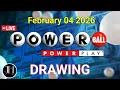 Powerball drawing live Results 04 February 2026 powerball drawing live today