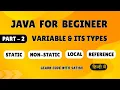 Java Variables Explained in Detail Static Non-Static Local Reference Variables with Programs