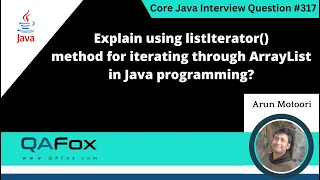 Using listIterator method for iterating through ArrayList Core Java Interview Question
