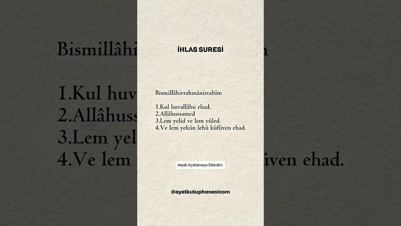 İhlas Suresi