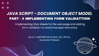 JavaScript DOM Tutorial Part 4 Implementing Form Validation in Web Pages