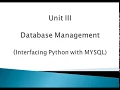 Python MySQL Connectivity Tutorial Unit III CBSE Class XII