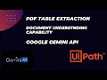 PDF Tabular Data Extraction using Gemini API Document understanding