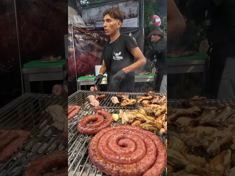 Big Sausages on Grill. Italy Street Food from Argentina.