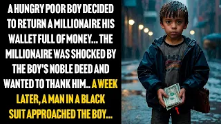 A HUNGRY POOR BOY DECIDED TO RETURN A MILLIONAIRE HIS WALLET FULL OF MONEY...