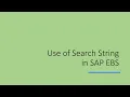Lagu How to use search string in SAP EBS