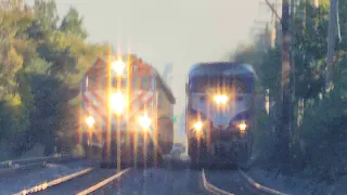 Trains On Metra s UP-NW Line FT Train Races METX 90 and METX 104 Horn Battles More - 25