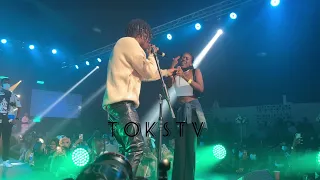 watch what happens when joeboy brings three pretty female fans on stage to dance with him dec 2021