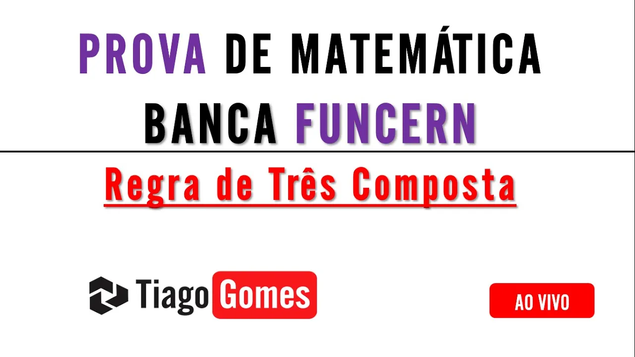 Questão de Matemática #FUNCERN Q31 Regra de Três Composta