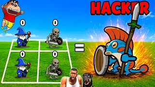 SHINCHAN NOOB vs PRO vs HACKER in MERGE WARRIORS KINGDOM HERO with FRANKLIN & CHOP | SHINCHAN ARMY