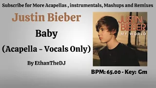 Justin Bieber Baby Acapella Vocals Only 
