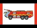 How to draw a Fire truck step by step drawing Rosenbauer Panter 6x6