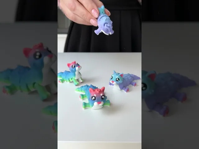 Cute Flexi Love Kissing Cats (Toy & Keychain + Magnet) video thumbnail