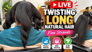 Twisting long fine strand natural hair
