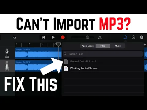 Download MP3 How to FIX “greyed out” MP3/audio files in GarageBand iPad/iPhone