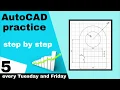 Autocad practice 2d drawing for rectangle and circle