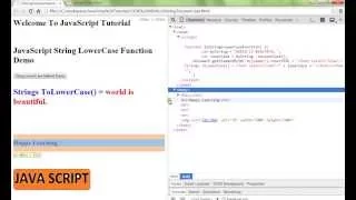 STRINGS TOLOWERCASE METHOD IN JAVASCRIPT DEMO