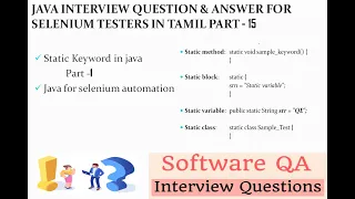 Static keyword in java static keyword in java Tamil static in java QE Tech