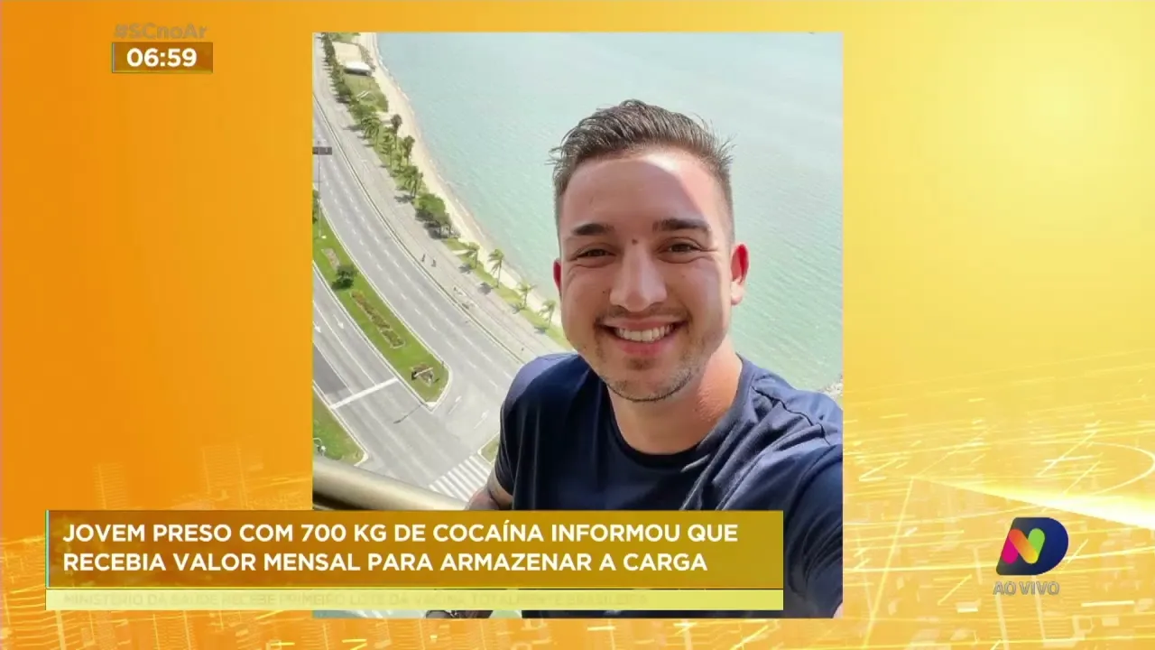 Jovem preso com 700 kg de cocaína informou que recebia valor mensal para armazenar a carga
