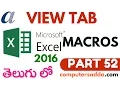 Ms-Excel 2016 in Telugu 52 Macros www computersadda com