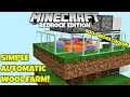 Minecraft Bedrock Simple Automatic WOOL FARM Tutorial MCPE Xbox PS4 PC