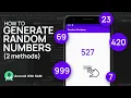 Random Number Generator Android Studio 2 methods JAVA LATEST VERSION 4 0 2021
