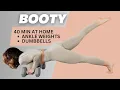 Download Lagu 40 min BOOTY WORKOUT at HOME with DUMBBELLS | Strength + Cardio + PiYo + ABS finisher MP3
