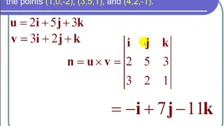 Finding the Equation of the Plane that Contains Three Points