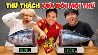 Thử Thách Ăn Uống - Tập 13: Thử Thách CẮT ĐÔI MỌI THỨ ĐỒ ĂN CHO BẰNG NHAU Thắng 10 Triệu