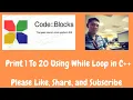 Print 1 To 20 Using While Loop in C