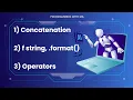 Learn Concatenation f string format and different operators in details Urdu Hindi