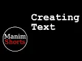 Creating Text with Manim CE