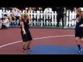 Josh Hutcherson dancing on court during half-time 2012