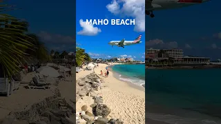 SANDBLASTED by an AIRPLANE on the BEACH 🏖️ #MahoBeach #StMartin