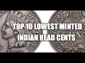 Top 10 LOWEST MINTED Indian Head Cents Rare Valuable Penny